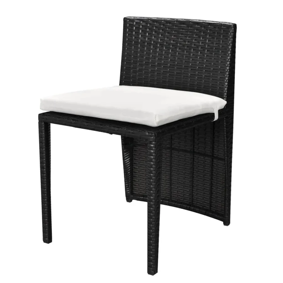 Ensemble de bistro 3 pcs avec coussins résine tressée noir - 6