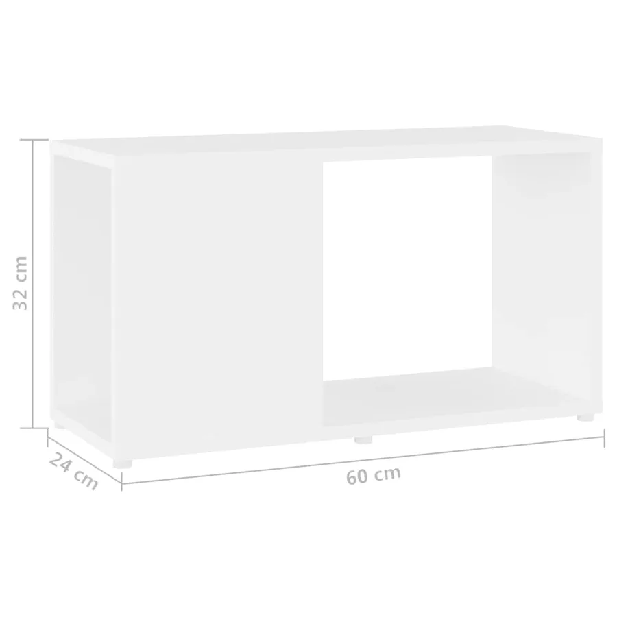 Meuble TV Blanc 60x24x32 cm Bois d'ingénierie - 6
