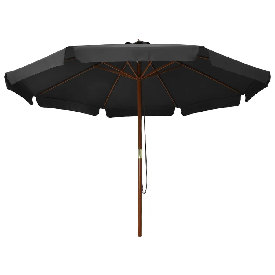 Parasol d'extérieur avec mât en bois 330 cm Anthracite - 2