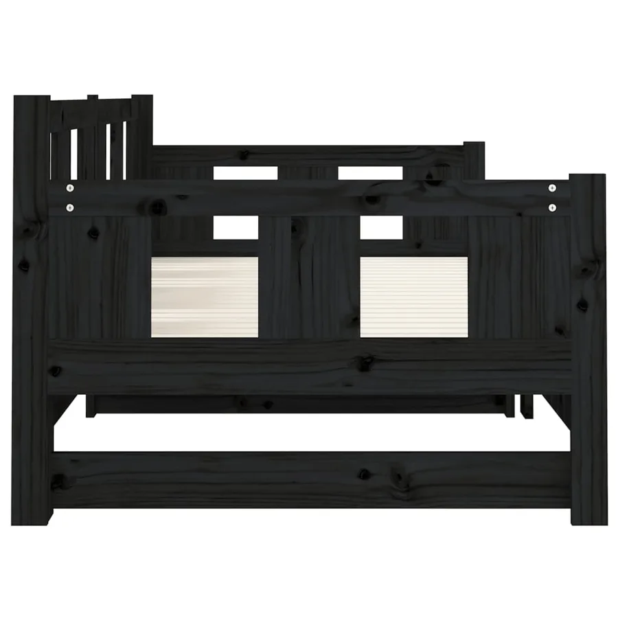 Lit coulissant sans matelas noir 2x(80x200)cm - 9