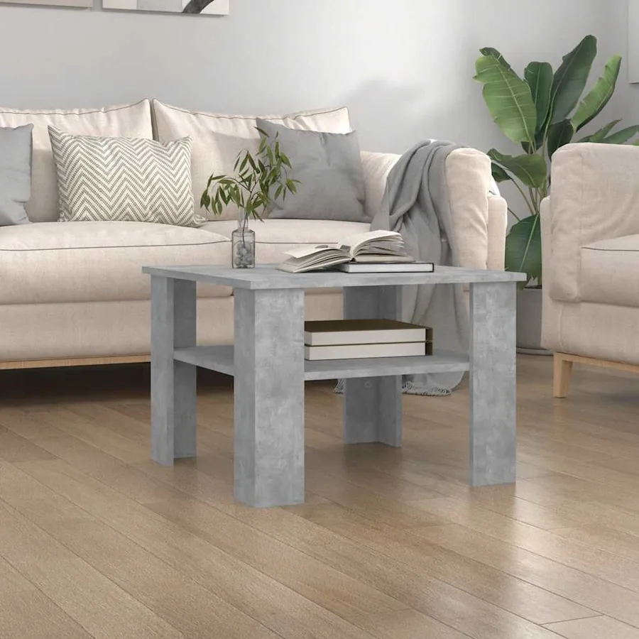 Table basse Gris béton 60x60x42 cm Bois d’ingénierie