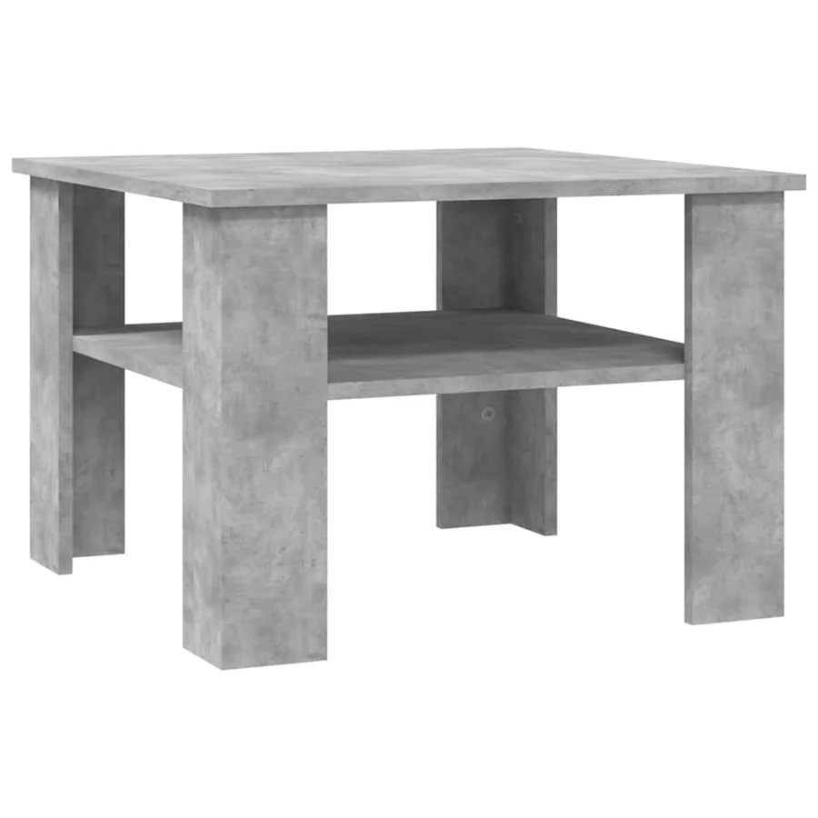Table basse Gris béton 60x60x42 cm Bois d’ingénierie - 2