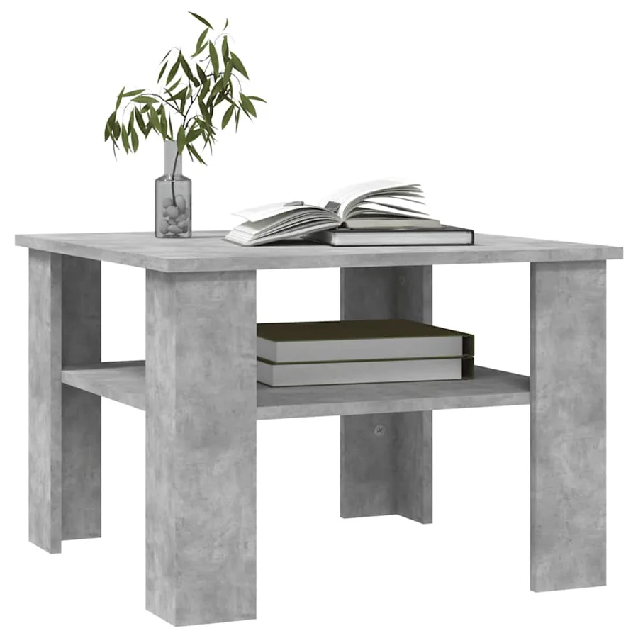 Table basse Gris béton 60x60x42 cm Bois d’ingénierie - 3
