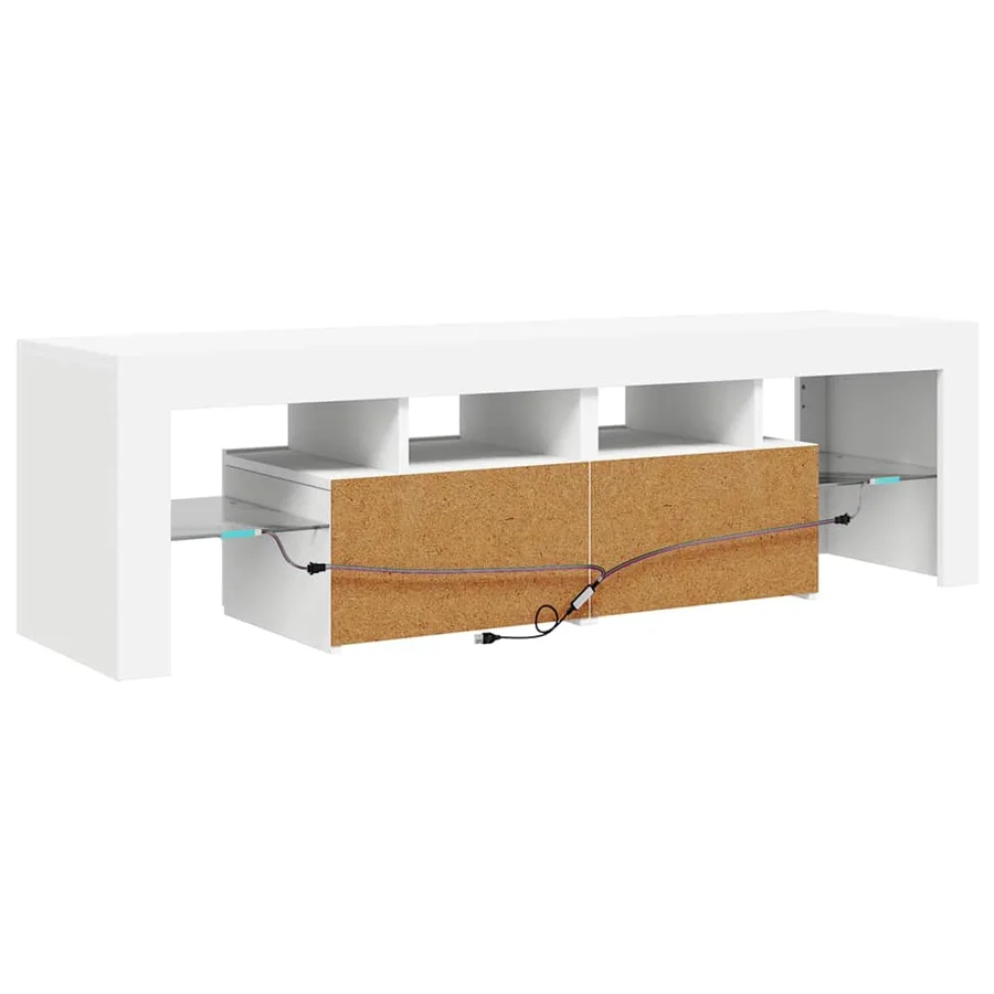 Meuble TV avec lumières LED Blanc 140x36,5x40 cm - 11