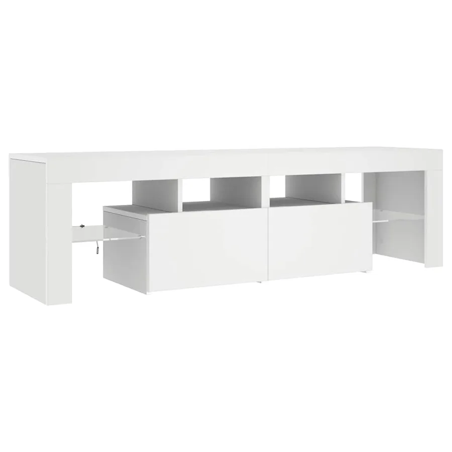 Meuble TV avec lumières LED Blanc 140x36,5x40 cm - 7