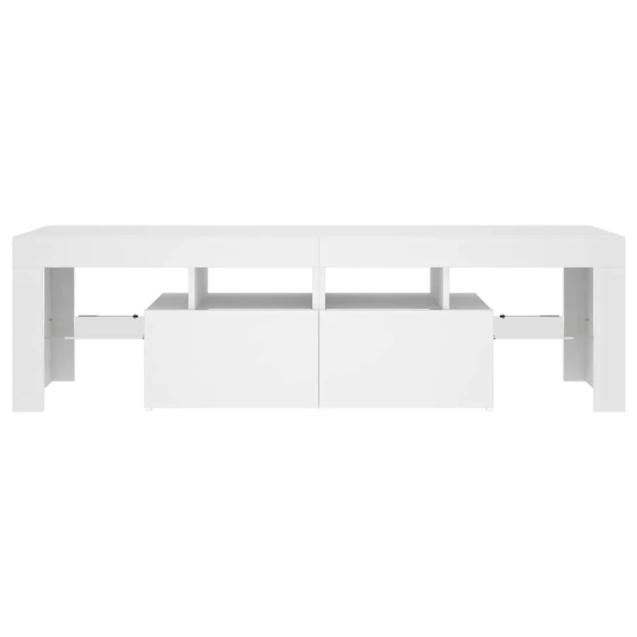 Meuble TV avec lumières LED Blanc 140x36,5x40 cm - 8