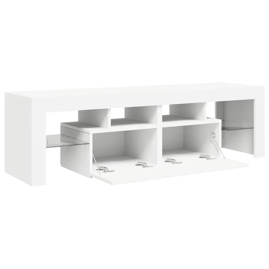 Meuble TV avec lumières LED Blanc 140x36,5x40 cm - 9