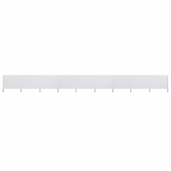 Paravent 9 panneaux Tissu 1200 x 120 cm Blanc sable