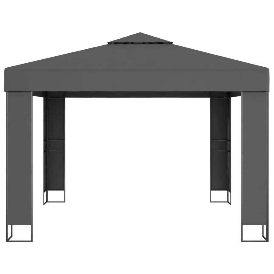 Tonnelle avec toit double 3x3 m Anthracite - 3
