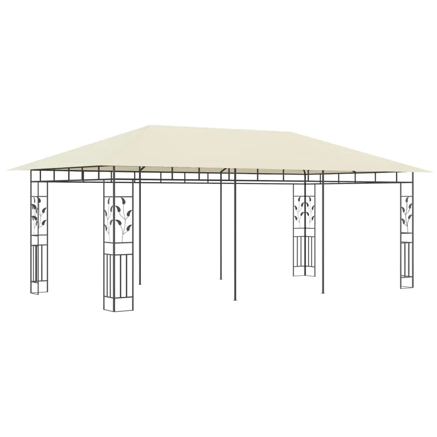 Belvédère avec moustiquaire 6x3x2,73 m Crème - 2