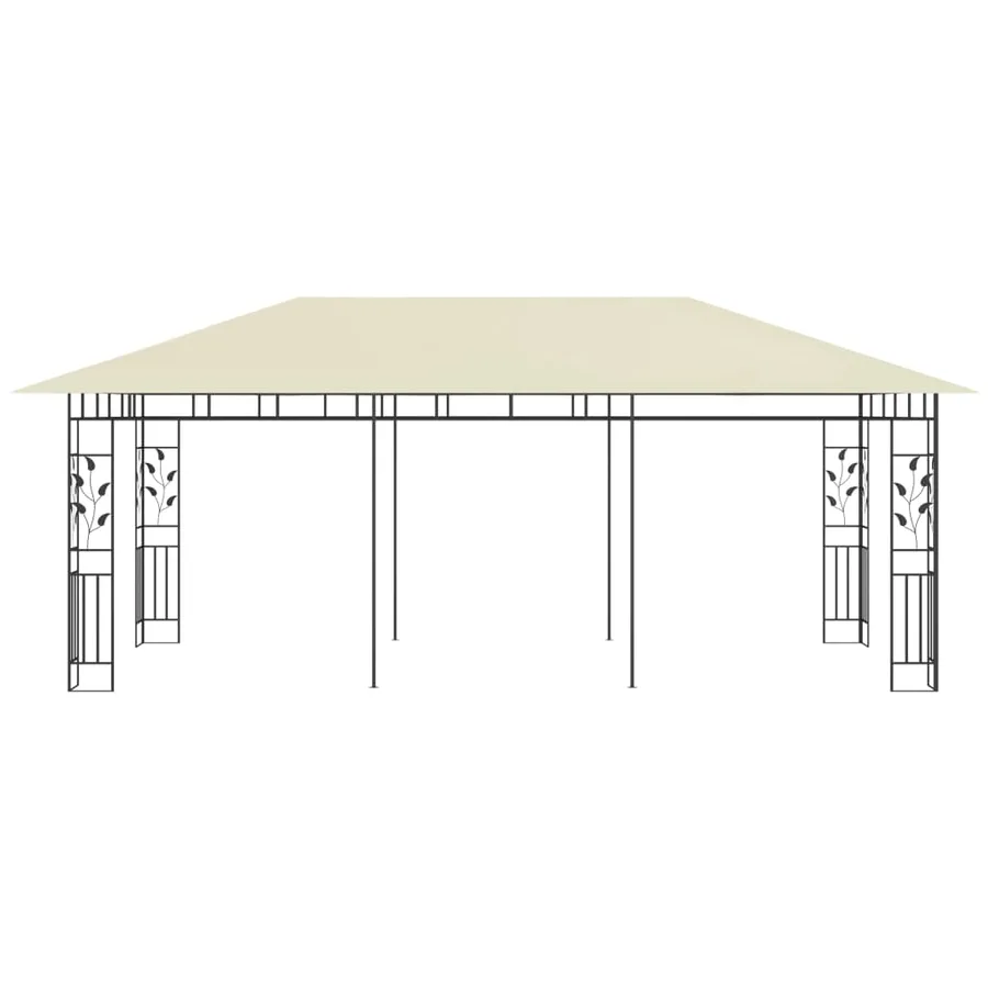 Belvédère avec moustiquaire 6x3x2,73 m Crème - 3