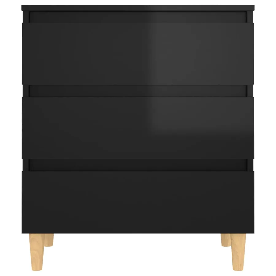 Buffet Noir brillant 60x35x69 cm Bois d’ingénierie - 5
