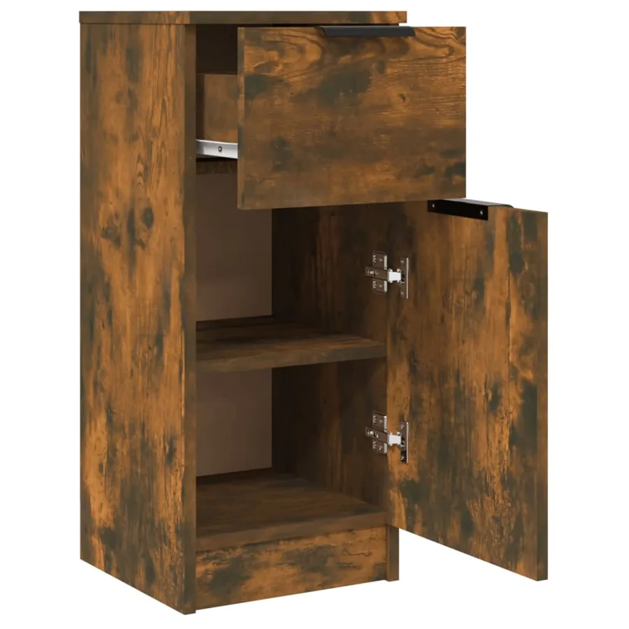 Buffet Chêne fumé 30x30x70 cm Bois d'ingénierie - 4