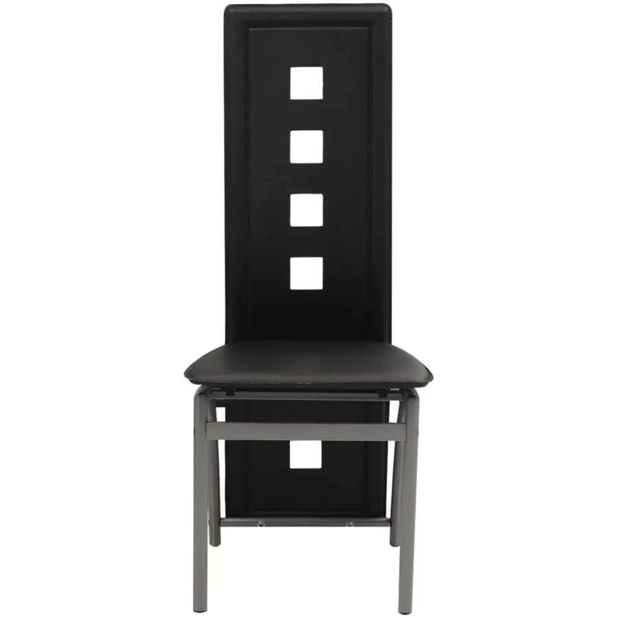 Chaises à manger lot de 4 noir similicuir - 2