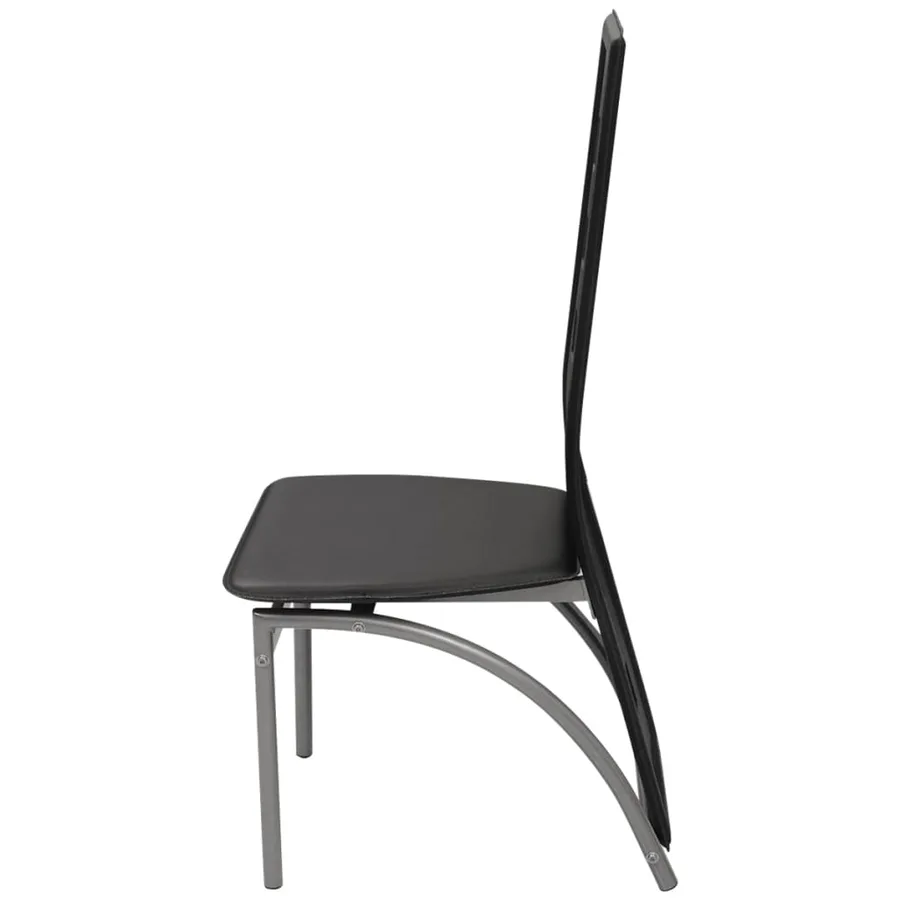 Chaises à manger lot de 4 noir similicuir - 4
