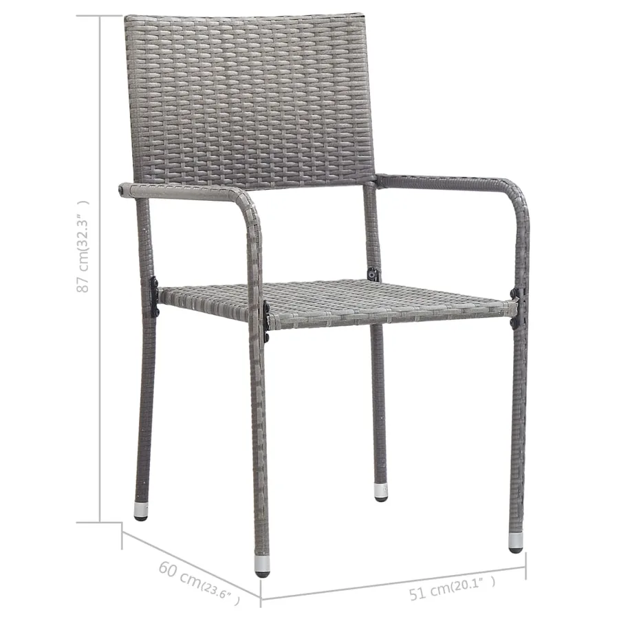 Ensemble à manger de jardin 3 pcs Gris - 9