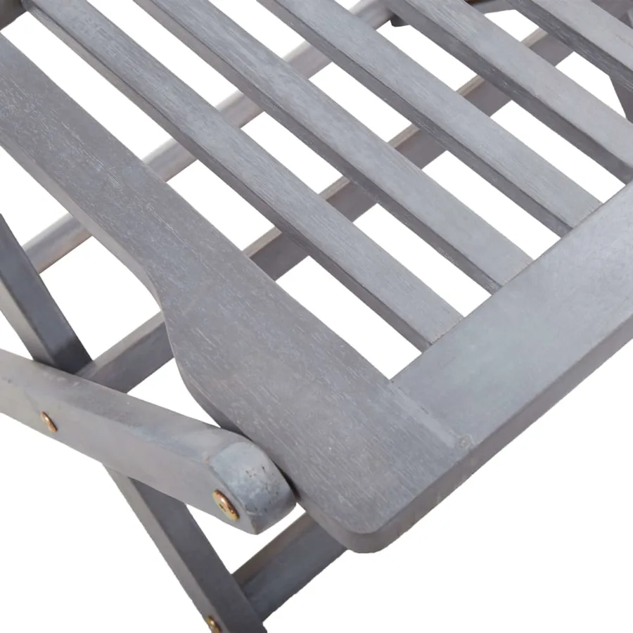 Ensemble à manger de jardin 5 pcs Bois d'acacia massif Gris - 10