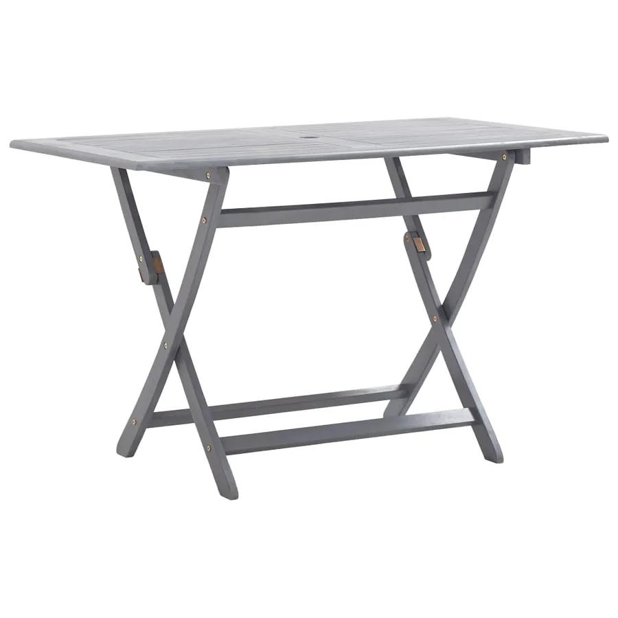 Ensemble à manger de jardin 5 pcs Bois d'acacia massif Gris - 3