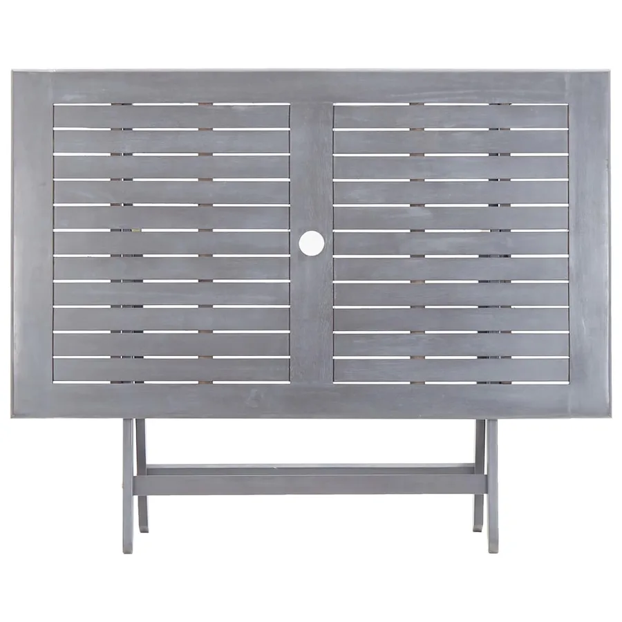Ensemble à manger de jardin 5 pcs Bois d'acacia massif Gris - 5