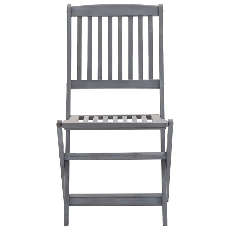 Ensemble à manger de jardin 5 pcs Bois d'acacia massif Gris - 9