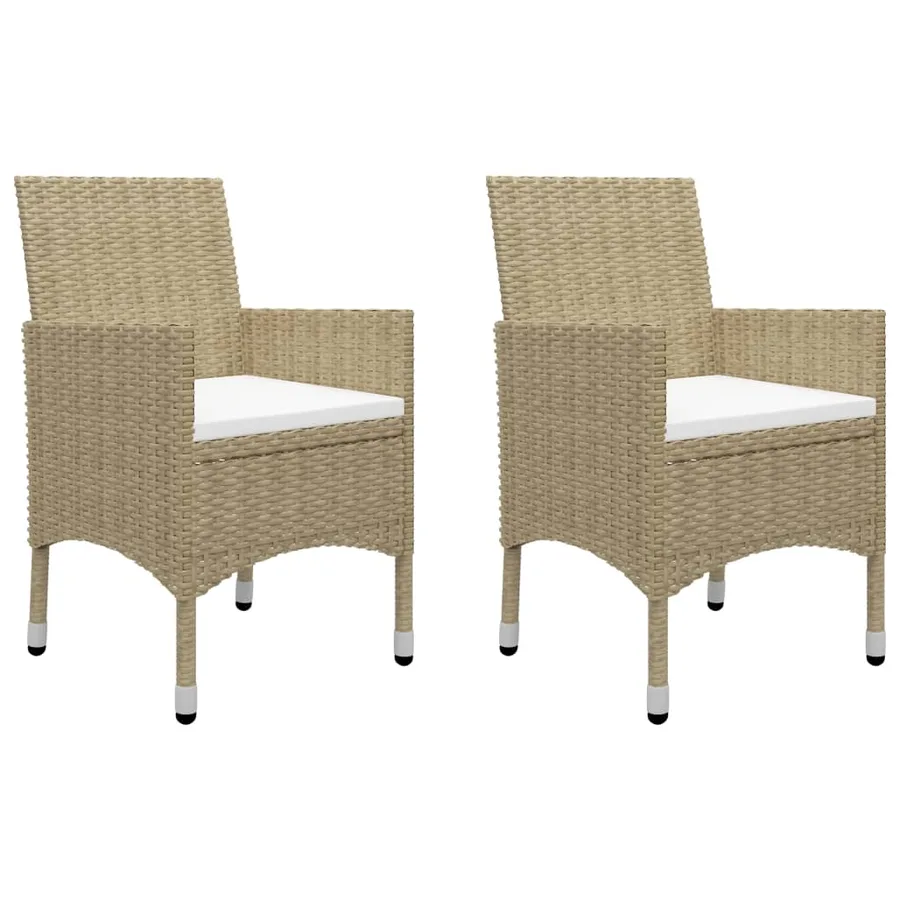 Ensemble à manger de jardin 3 pcs Beige - 2