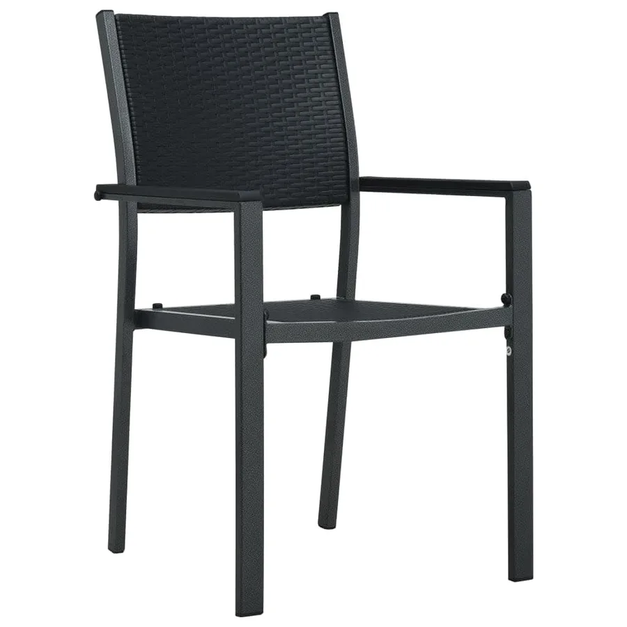Ensemble à manger de jardin 7 pcs Noir - 3