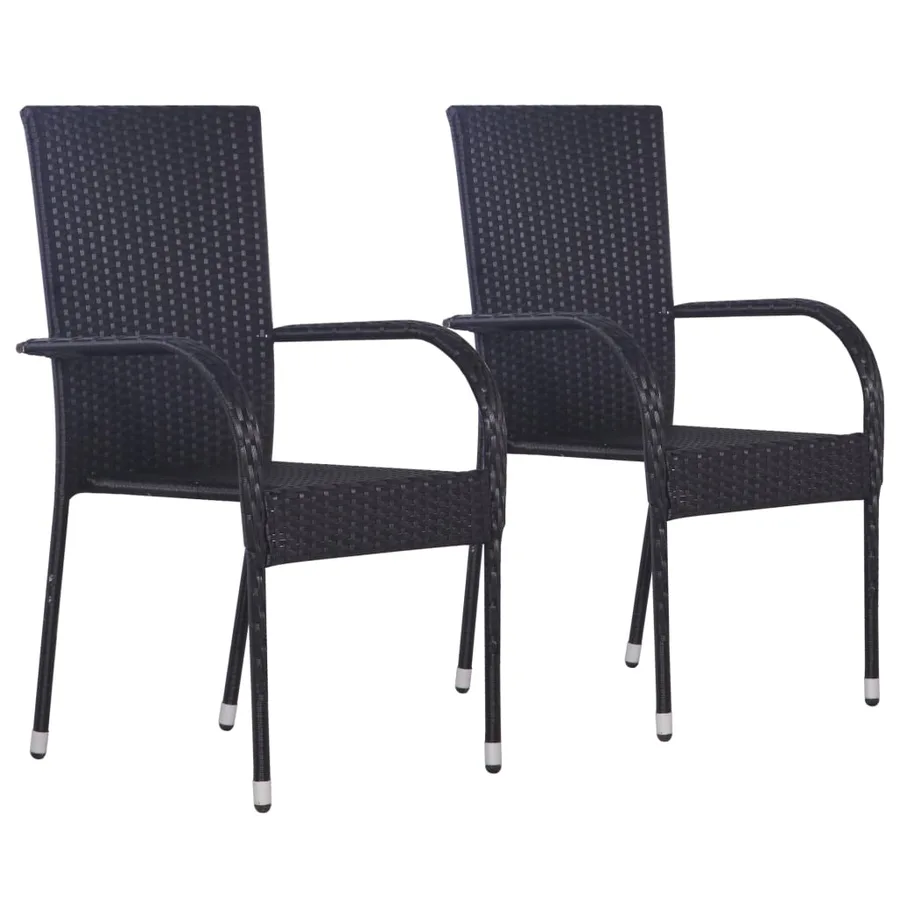 Ensemble à manger de jardin 3 pcs Noir - 2