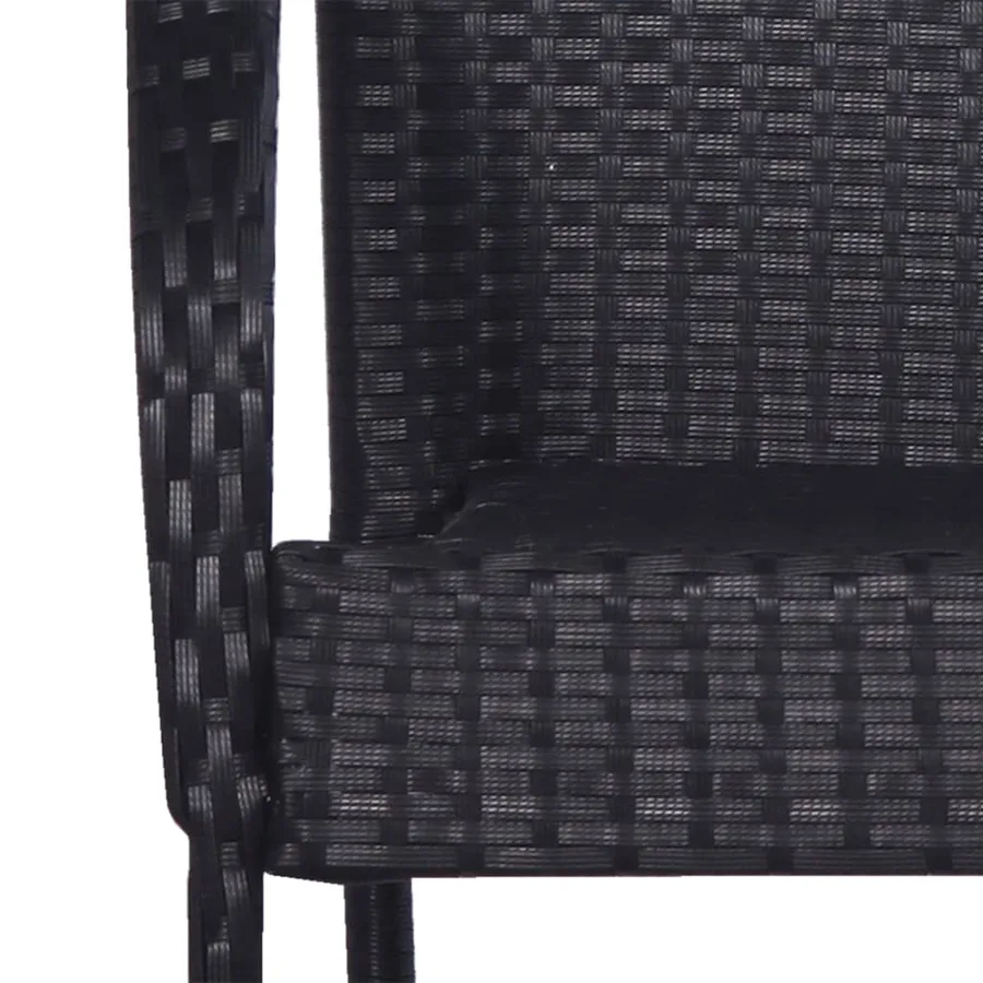 Ensemble à manger de jardin 3 pcs Noir - 5