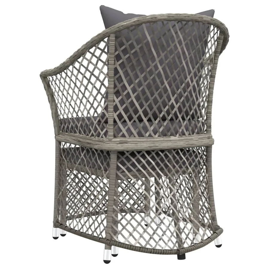 Salon de jardin 2 pcs avec coussins Gris Résine tressée - 6
