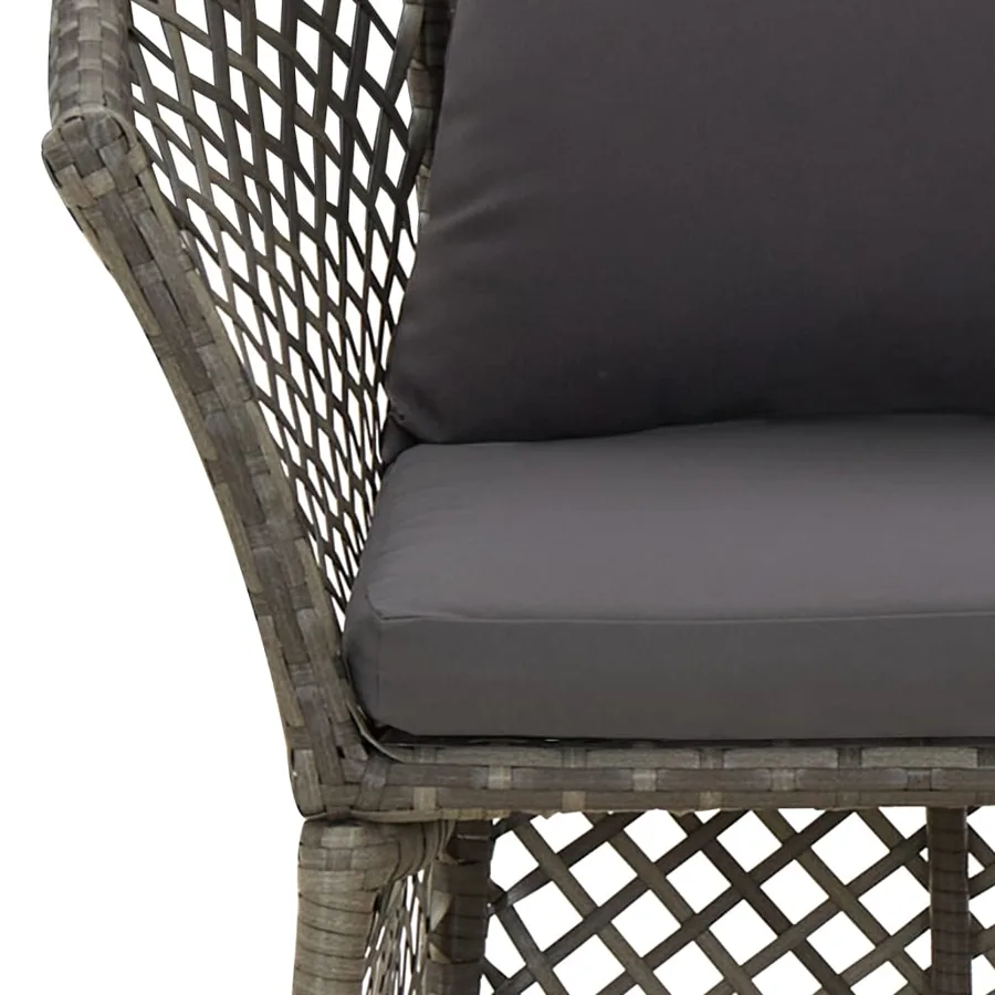 Salon de jardin 2 pcs avec coussins Gris Résine tressée - 8