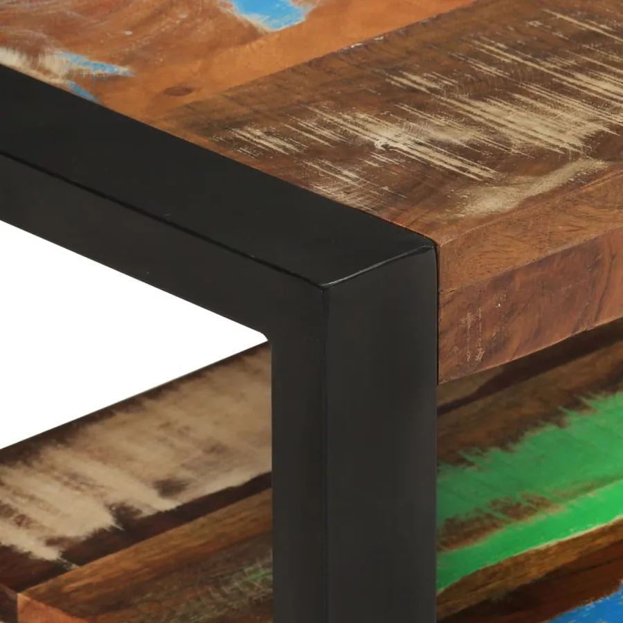 Meuble TV 120x30x45 cm Bois massif de récupération - 4