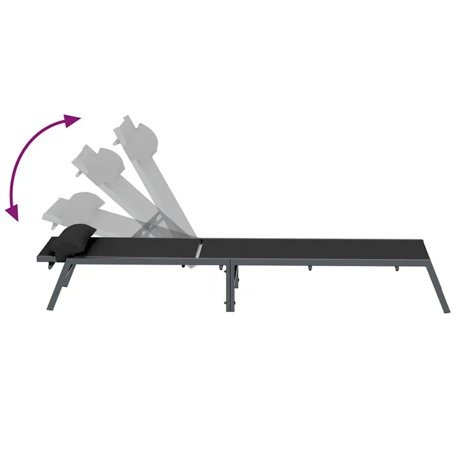 Chaise longue acier anthracite - 16