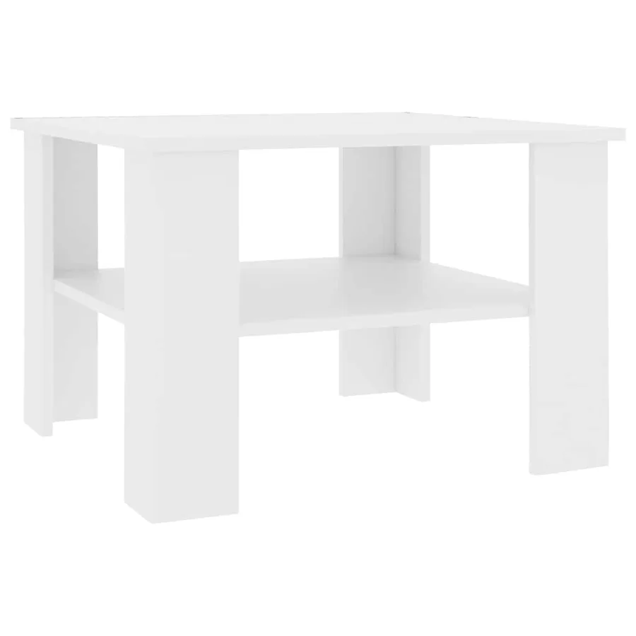 Table basse Blanc 60x60x42 cm Bois d’ingénierie - 2