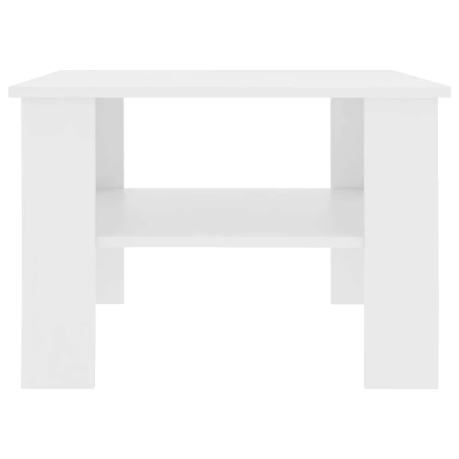 Table basse Blanc 60x60x42 cm Bois d’ingénierie - 4