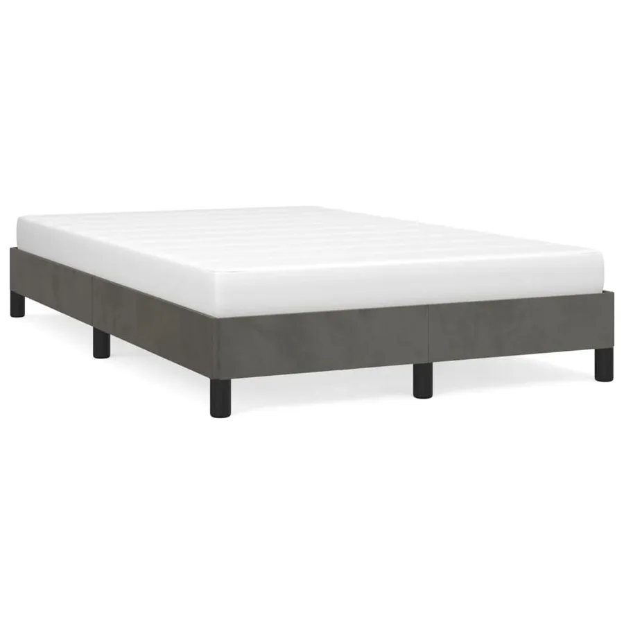 Cadre de lit sans matelas gris foncé 120x200 cm velours - 2