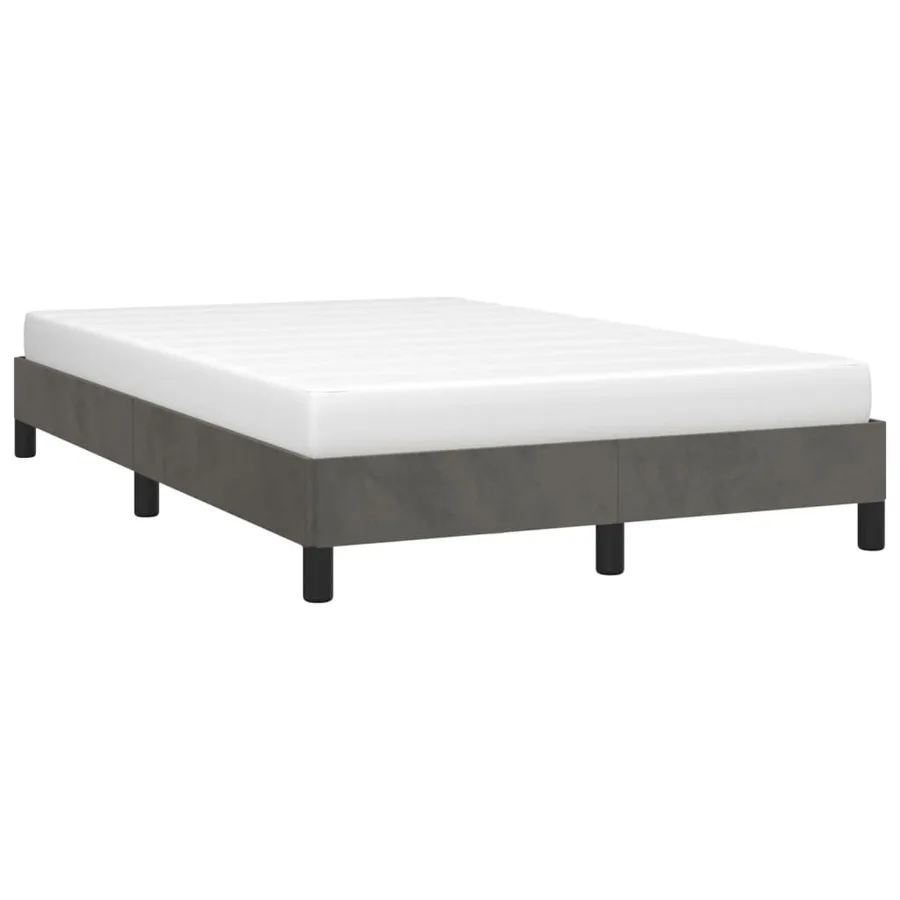 Cadre de lit sans matelas gris foncé 120x200 cm velours - 4