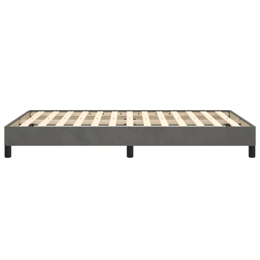 Cadre de lit sans matelas gris foncé 120x200 cm velours - 6