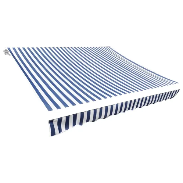 Tissu de remplacement pour auvent bleu et blanc 3,5x2,5 m polyester