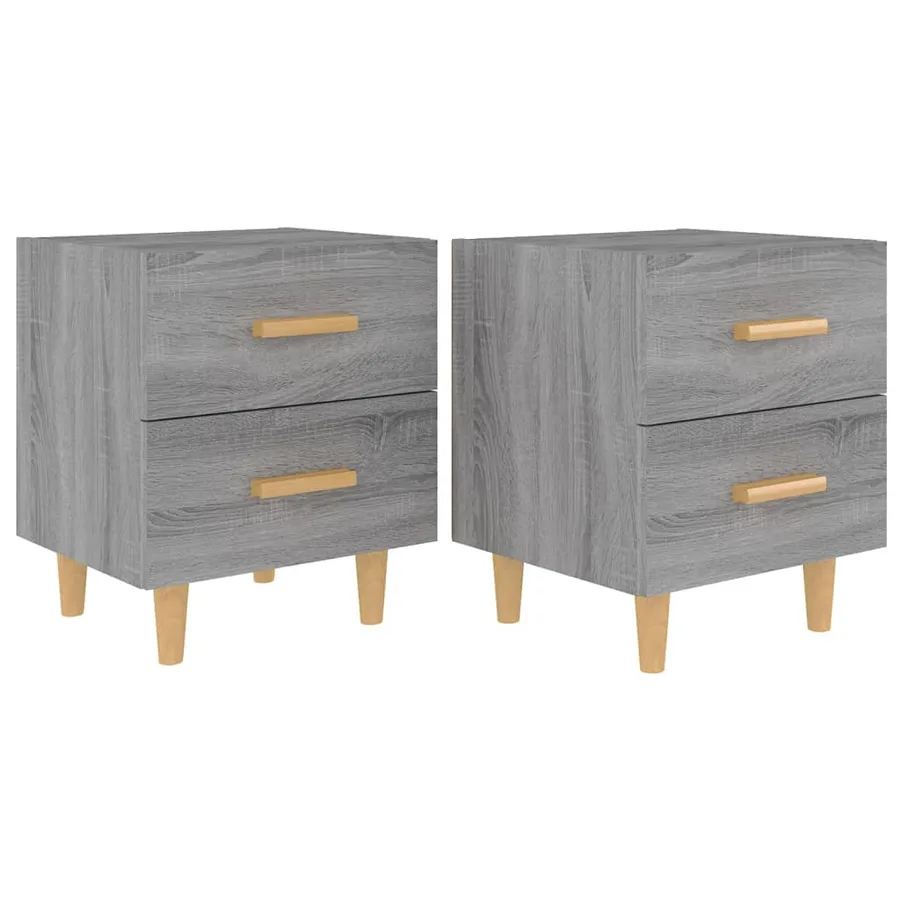 Tables de chevet 2 pcs Sonoma gris 40x35x47,5 cm - 2
