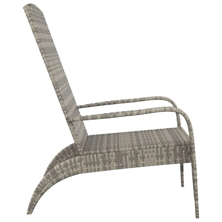 Chaise de jardin Adirondack Gris Résine tressée - 4