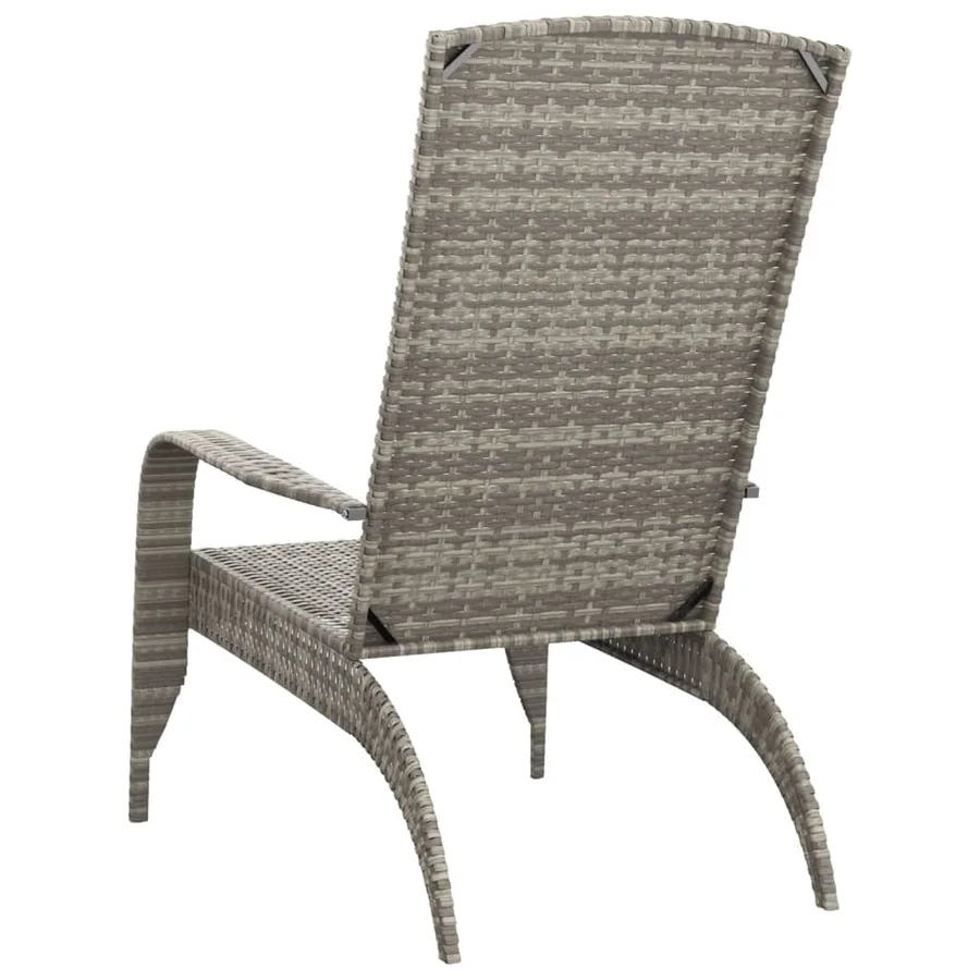 Chaise de jardin Adirondack Gris Résine tressée - 5