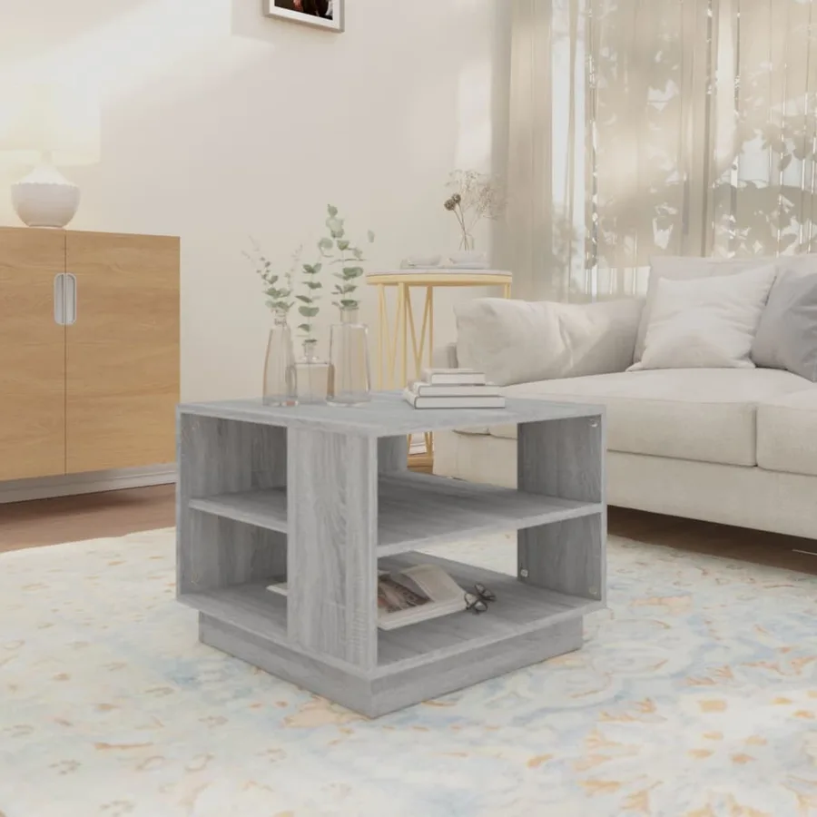 Table basse sonoma gris 55x55x43 cm bois d'ingénierie - 3