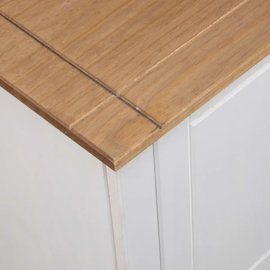 Meuble TV Blanc 120x40x50 cm Bois de pin massif Gamme Panama - 7