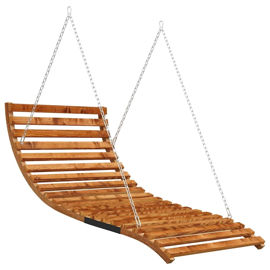 Lit balançoire Bois courbé avec finition en teck 115x147x46 cm - 2