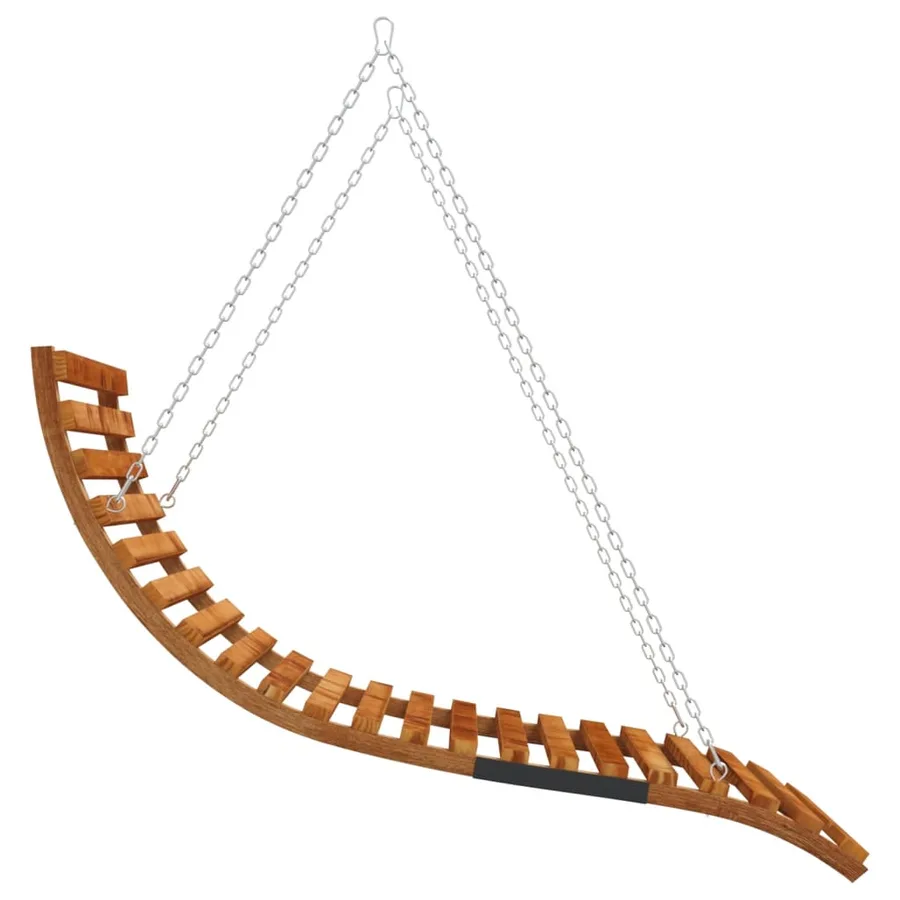 Lit balançoire Bois courbé avec finition en teck 115x147x46 cm - 4