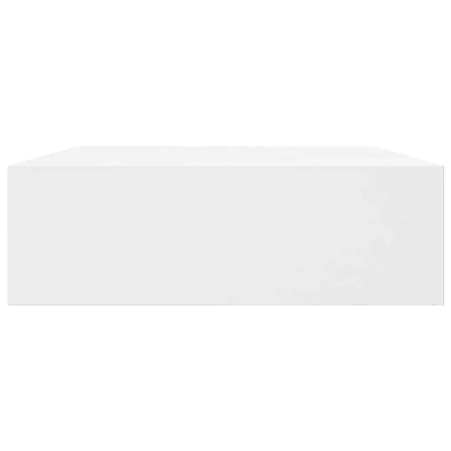 Étagère murale avec 1 tiroir MDF Blanc Rangement de livres/DVD - 5