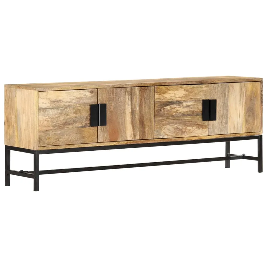 Meuble TV 140x30x50 cm Bois massif de manguier - 10