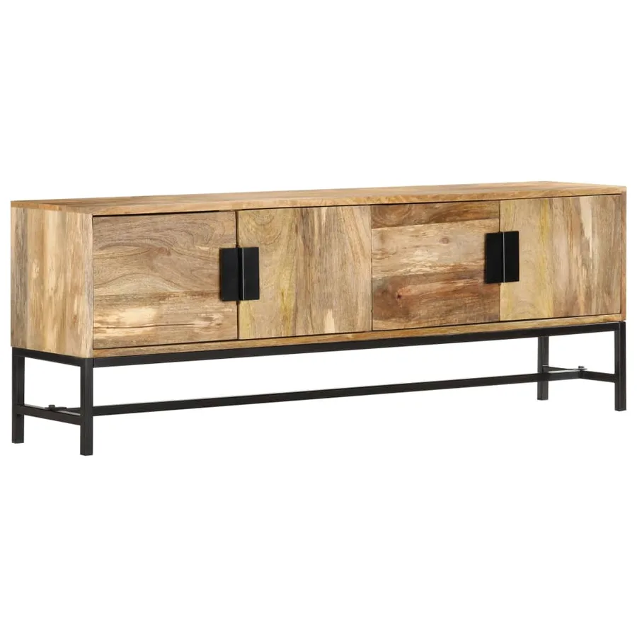 Meuble TV 140x30x50 cm Bois massif de manguier - 11
