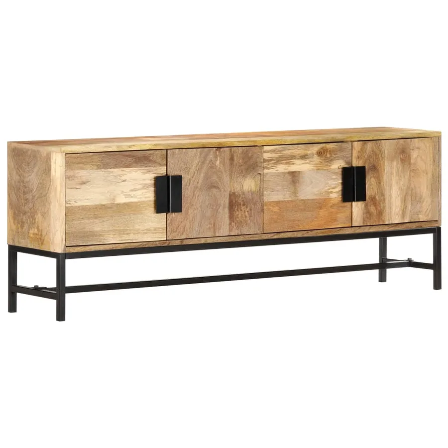 Meuble TV 140x30x50 cm Bois massif de manguier - 13