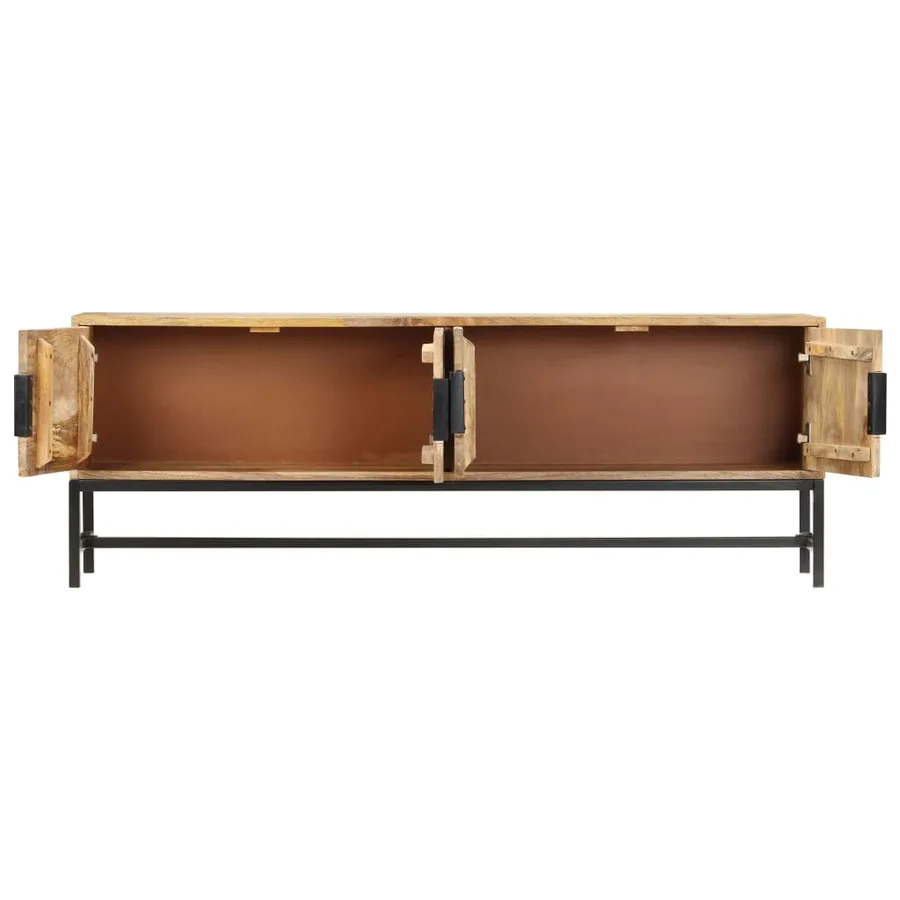 Meuble TV 140x30x50 cm Bois massif de manguier - 3